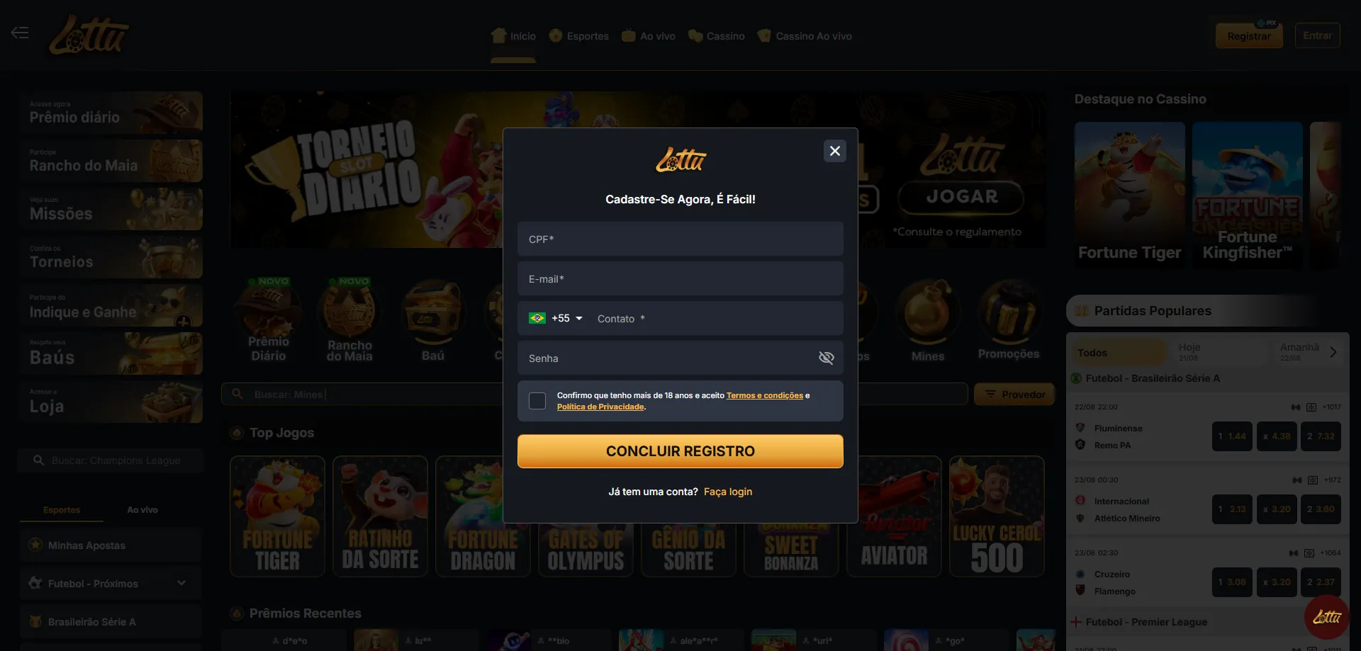 Cadastro na Lotus Bet BR — passo a passo para criar sua conta